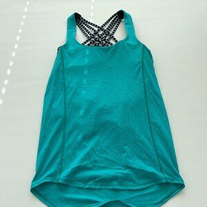 Lululemon Wild Tank in Blue Tropics/Parallel Stripe Deep Navy Tranquil Blue